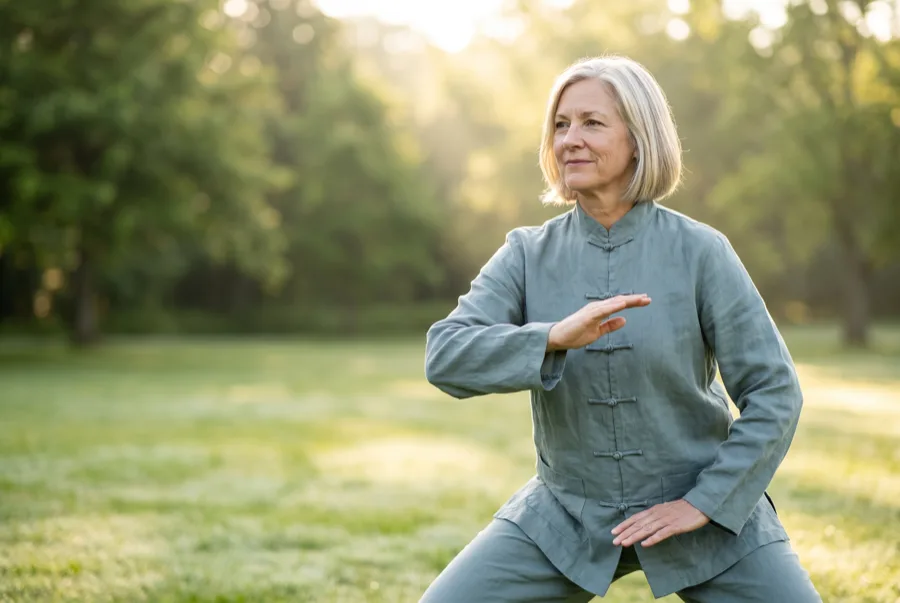 Beginner Walking Tai Chi in Action